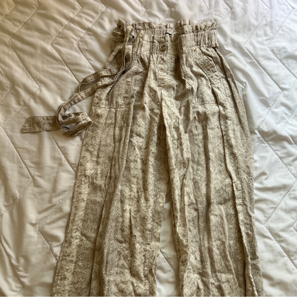 Wide leg snake print pants